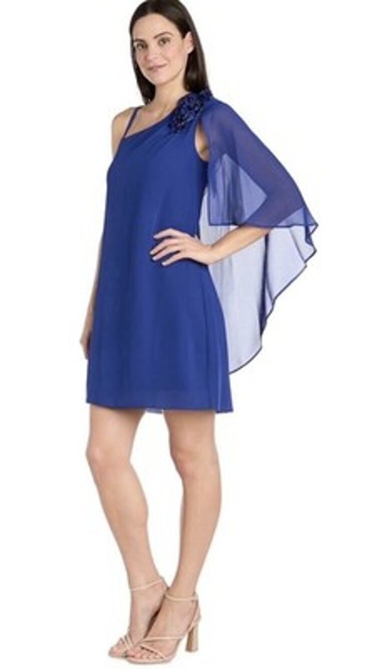 R&M Richards Roselle Chiffon Dress Blue Women’s 12 NWT